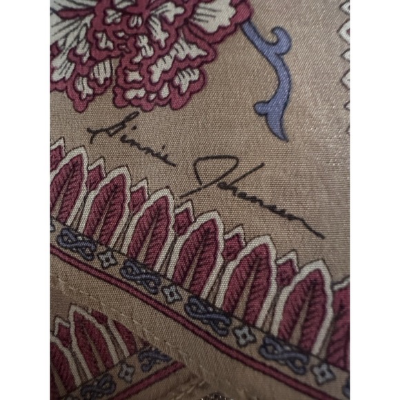 VTG Ginnie Johansen 1986 Scarf Silk Floral Bias Cut Pointed 46"‎ x 7" - Picture 5 of 5